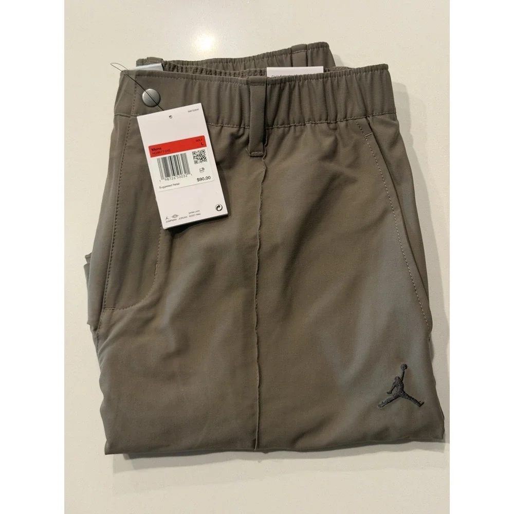 Jordan Dri-Fit Golf Shorts HQ8677-040 Olive Grey Stretch Woven Mens Large NWT